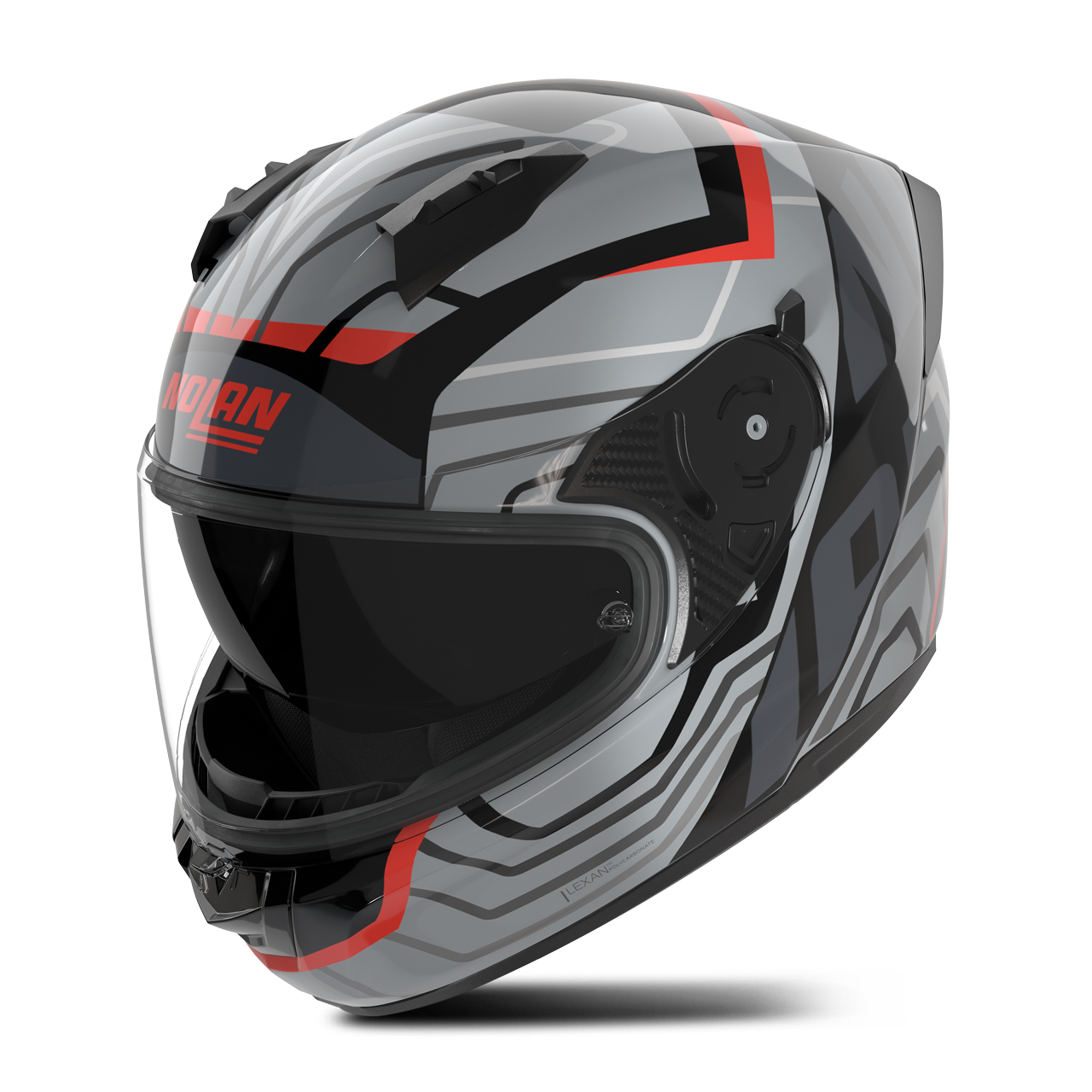 Kask Integralny Nolan N60-6 Eclettico Czarno/Szary/Czerwony MetalL