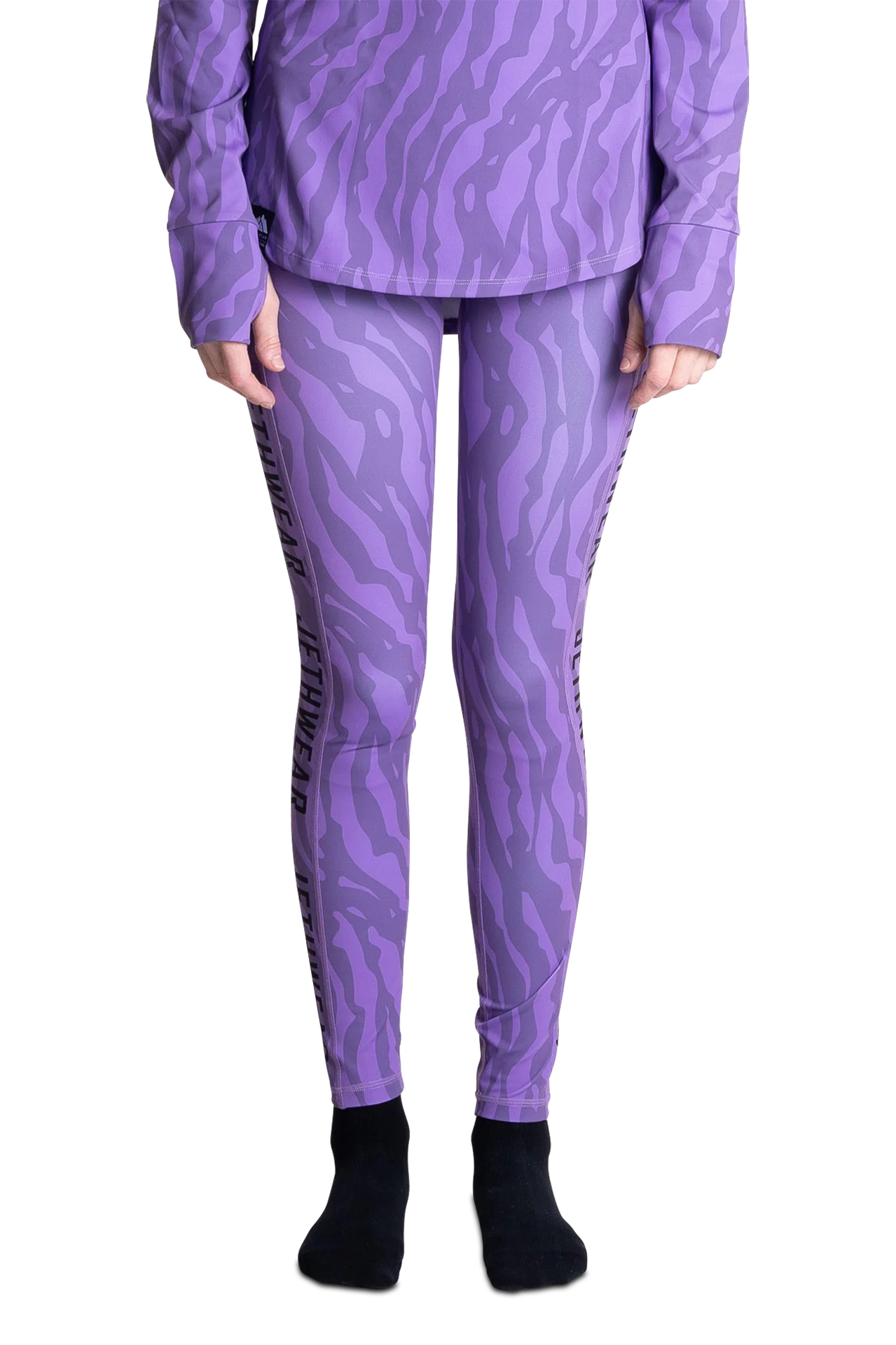Spodnie Termoaktywne Jethwear Base One Longs Damskie Fioletowa KroplaS