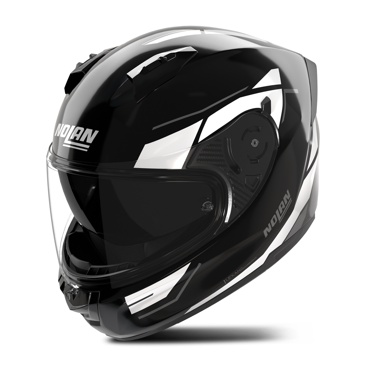 Kask Integralny Nolan N60-6 Sincrono Czarny/Złamany Biały/MetalXS