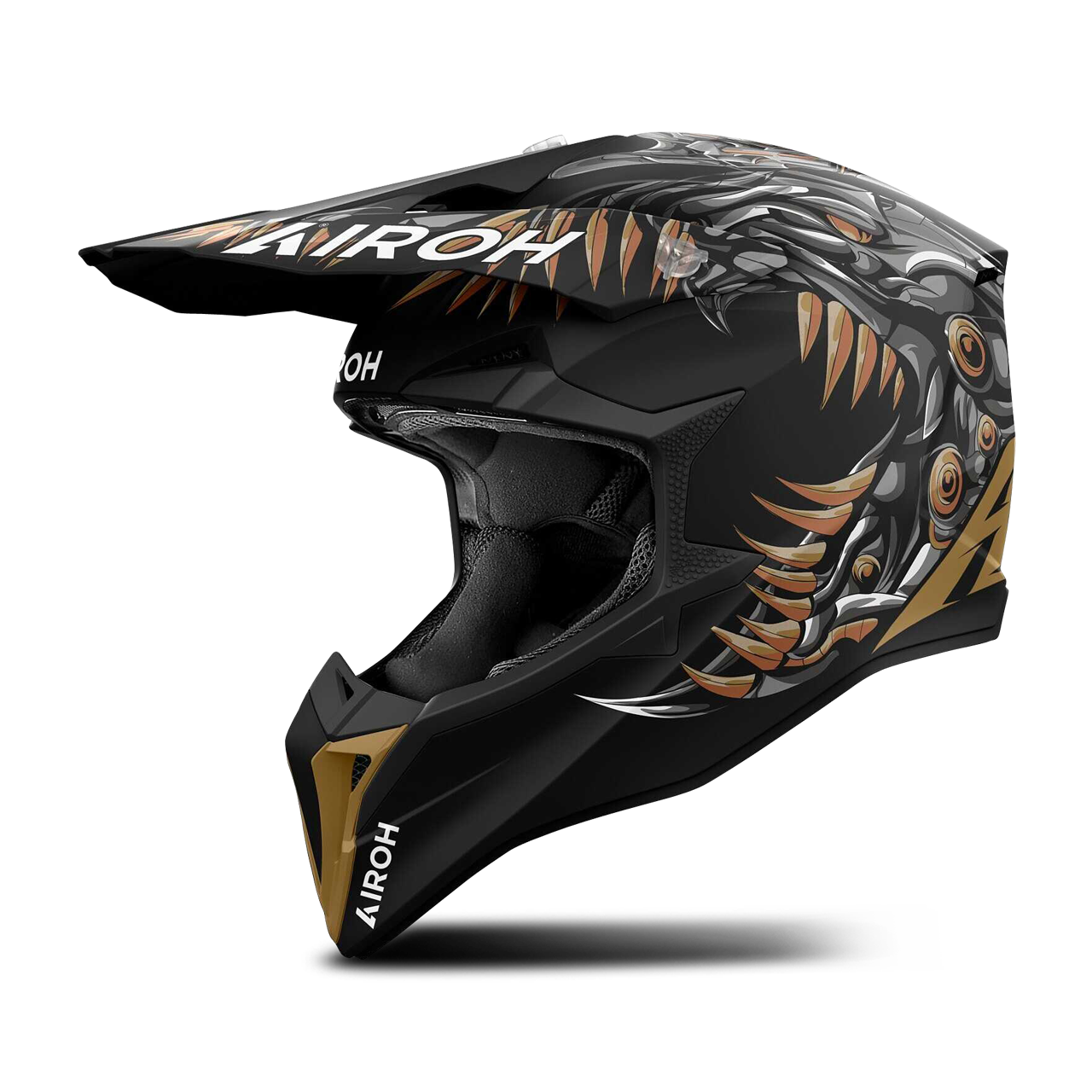 Kask Cross Airoh Wraaap Cyborg Matowy CzarnyM