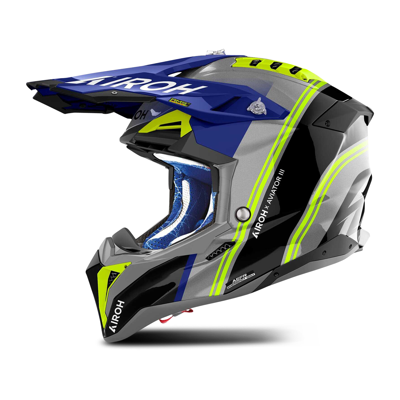 Kask Cross Airoh Aviator 3 Hima Błyszczący niebieskiS