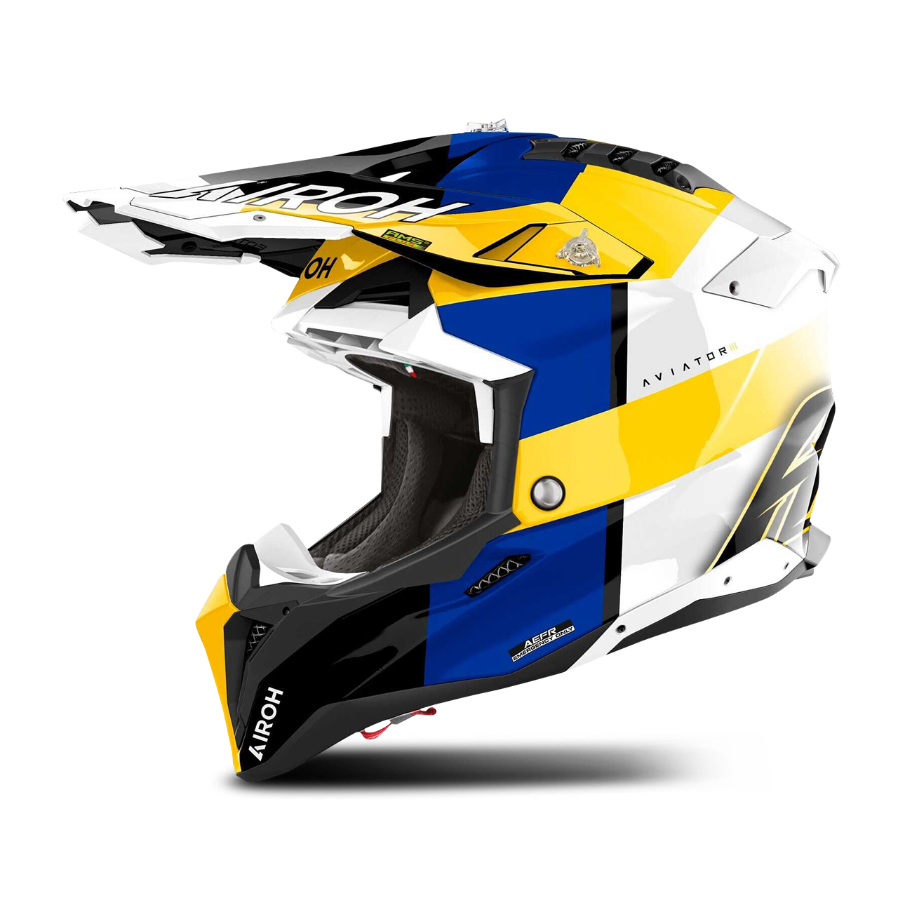 Kask Cross Airoh Aviator 3 Niebieski/ŻółtyL