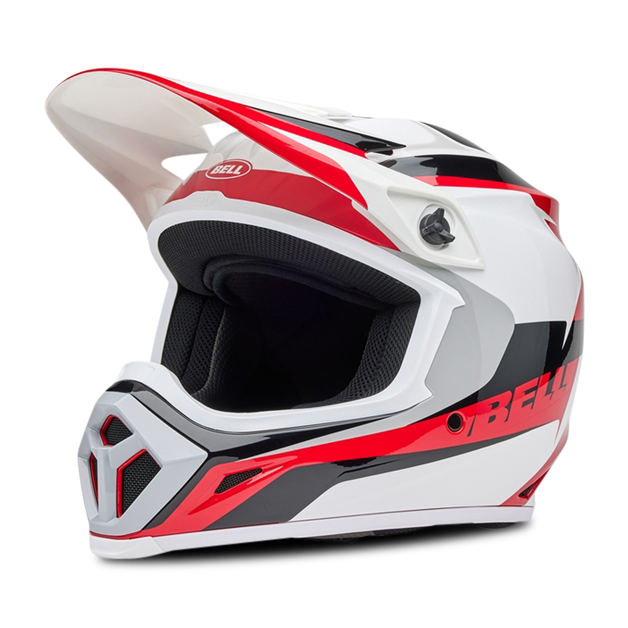 Kask Cross Bell MX-9 Mips Czerwony/Złamany BiałyS