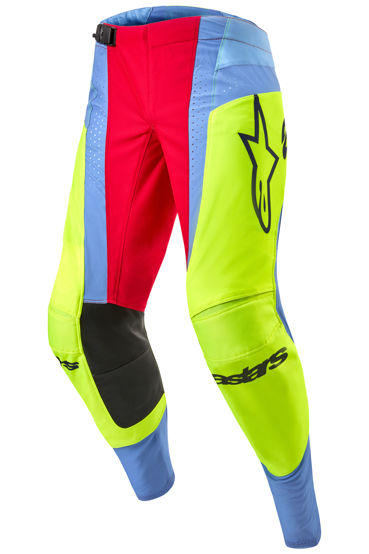 Spodnie Cross Alpinestars Techstar Ocuri Jasnoniebieski/Żółty Fluorescencyjny/Czerwony Berry30