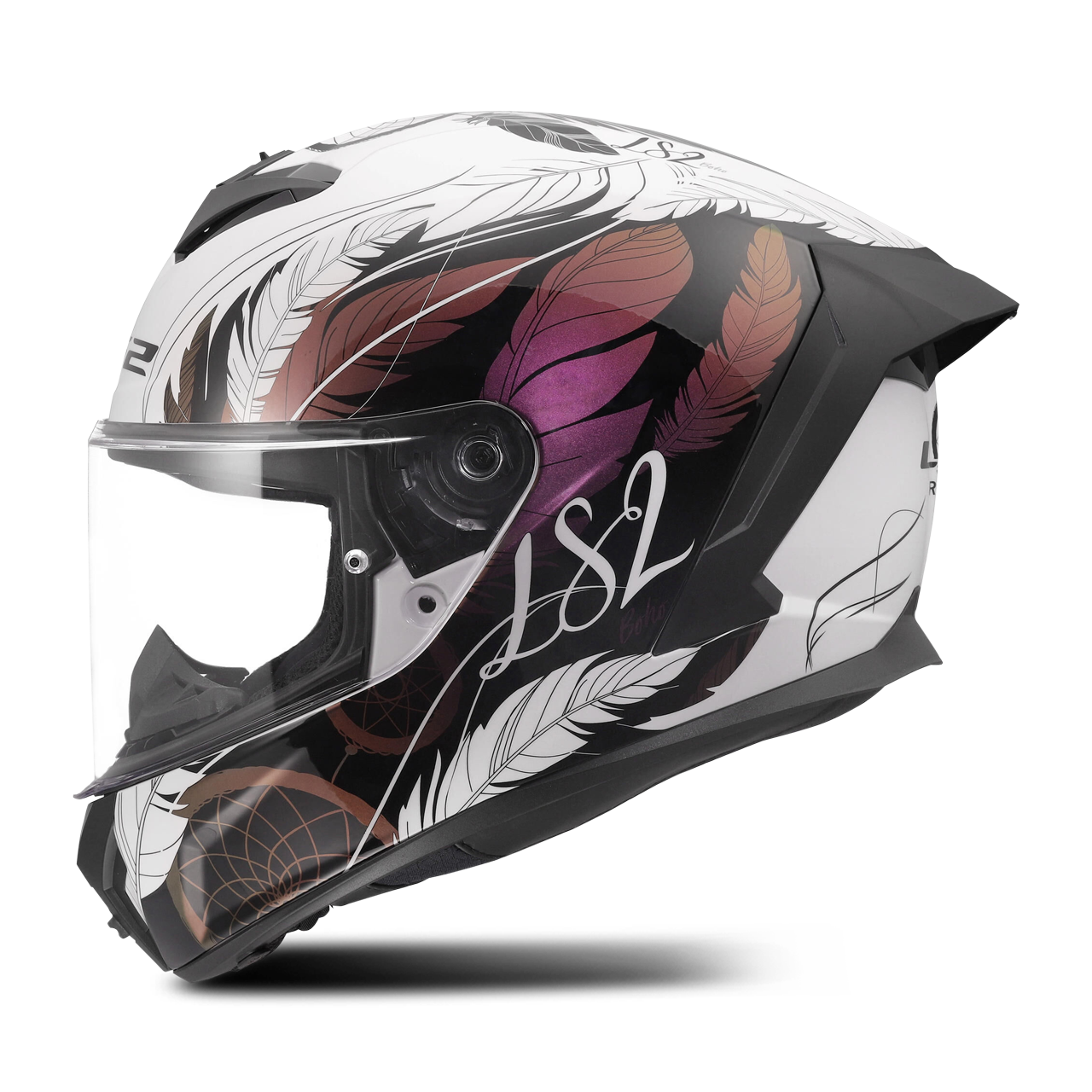 Kask Integralny LS2 FF820 Rapid III Boho Złamany Biały/Czarny/RóżowyM