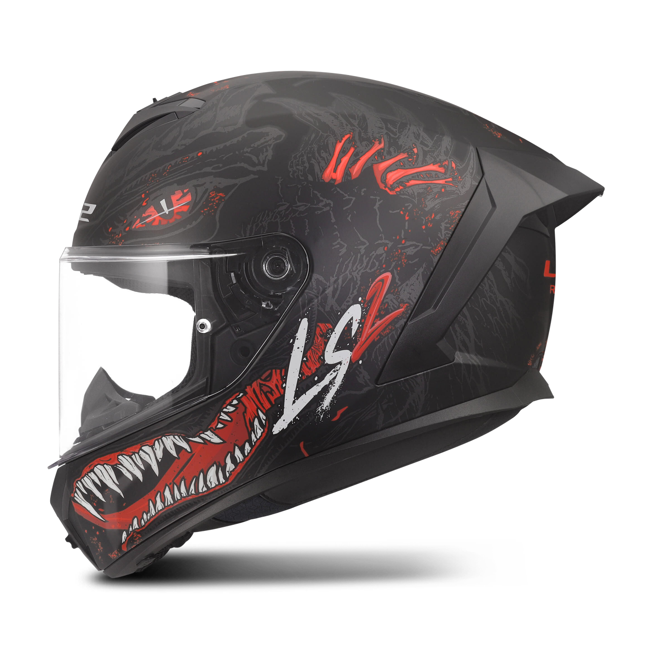 Kask Integralny LS2 FF820 Rapid III Kaiju II Czarny/Czerwony/Złamany BiałyM