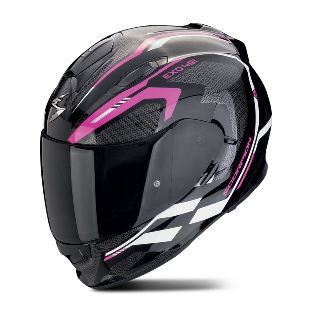 Kask Integralny Scorpion EXO-491 Kripta Matowy Czarny/Różowy/Złamany BiałyL