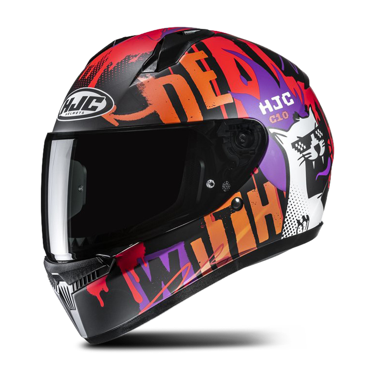 Kask Integralny HJC C10 Fop Czarny/PomarańczowyS