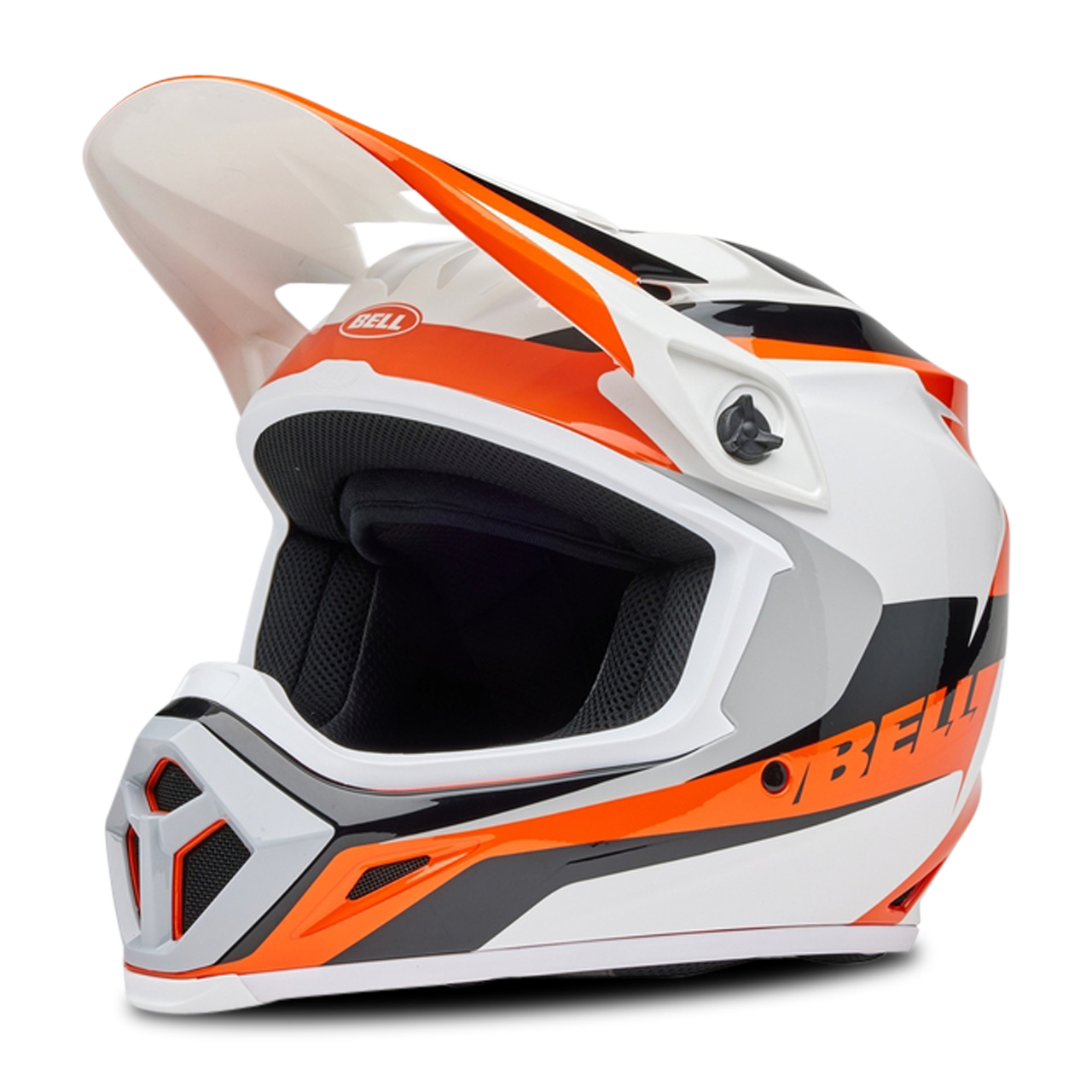 Kask Cross Bell MX-9 Mips Pomarańczowy/Złamany BiałyS