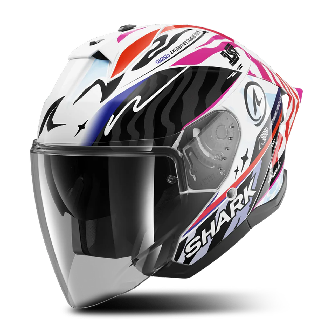 Kask Otwarty Shark Jet Cup Speed-Fancy Czarny/Złamany Biały/PomarańczowyXXL