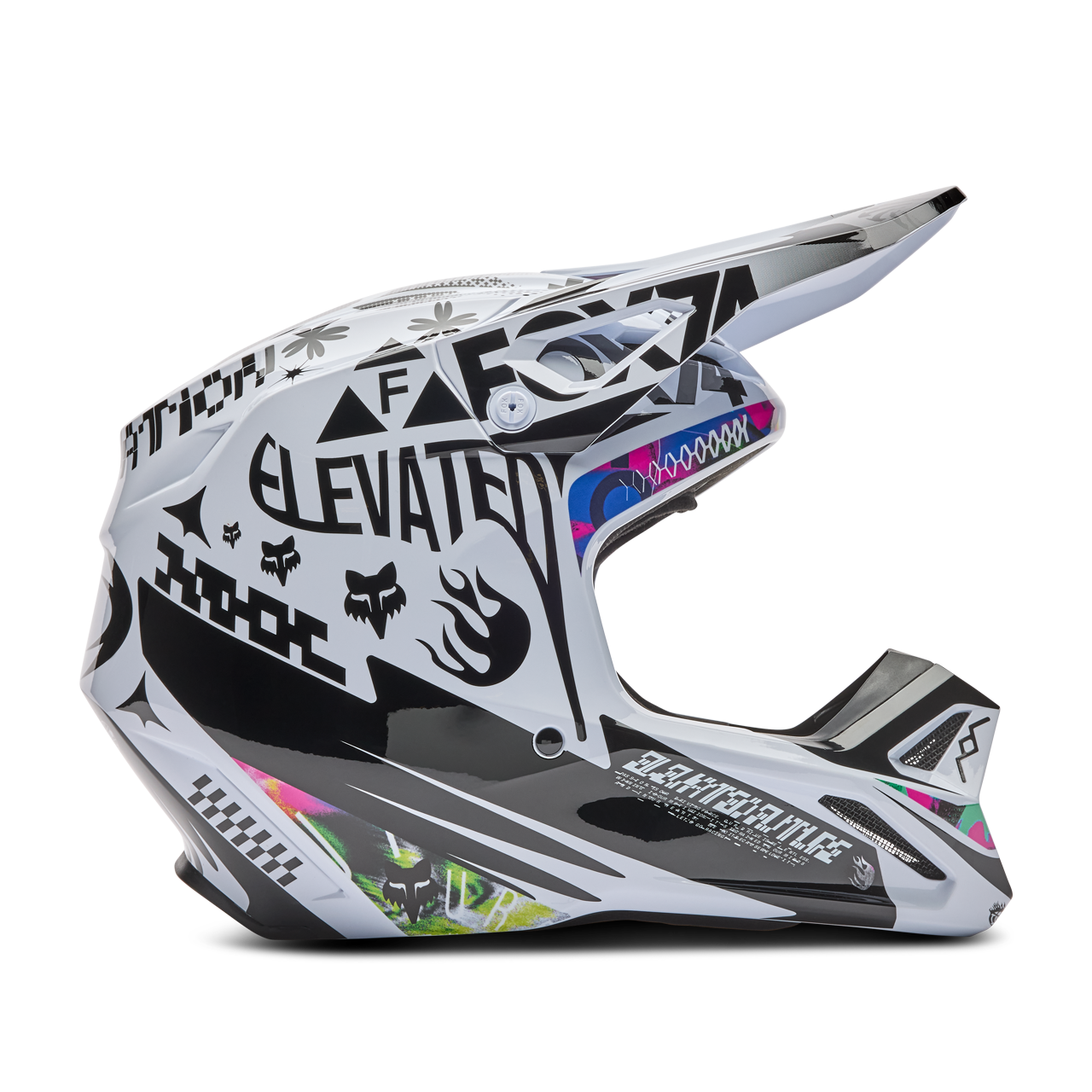 Kask Cross FOX V1 Image Cosmo Złamany Biały/CzarnyS