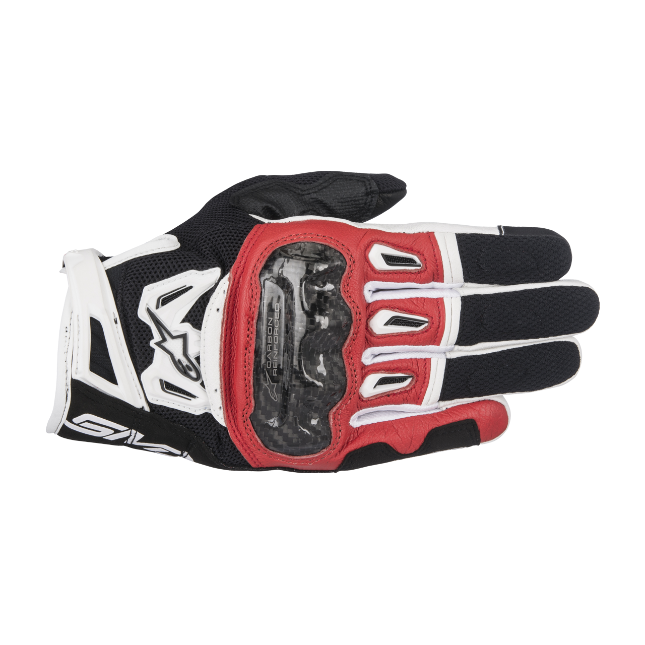 Rękawice Motocyklowe Alpinestars SMX-2 Air Carbon V2 Carbon Czarny/Czerwony/Złamany BiałyS