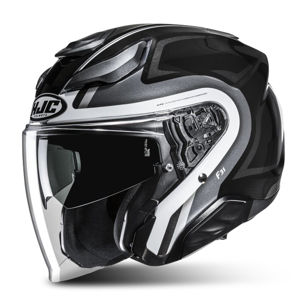 Kask Otwarty HJC F31 Bask Czarny/Złamany BiałyXXL
