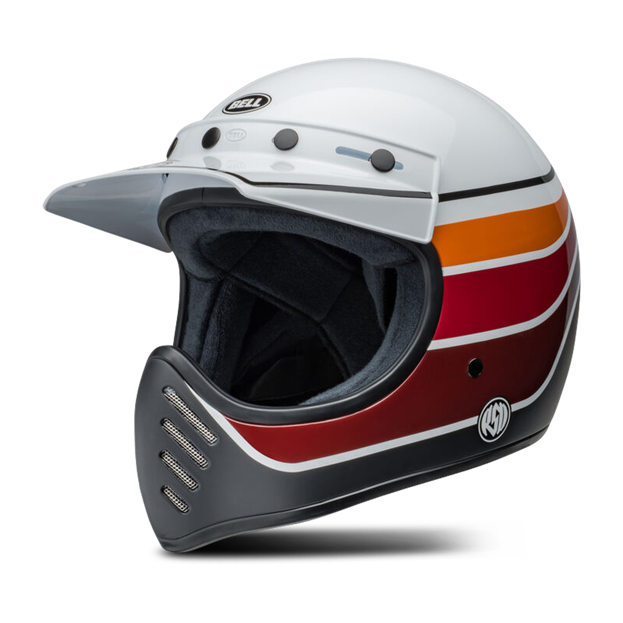 Kask Cross BELL Moto-3 RSD Saddleback Satin Gloss Biały/CzarnyXL