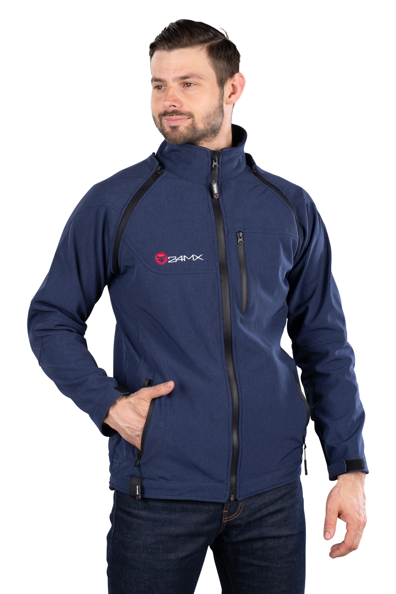 Kurtka z Odpinanymi Rękawami 24MX Team Softshell NiebieskiS