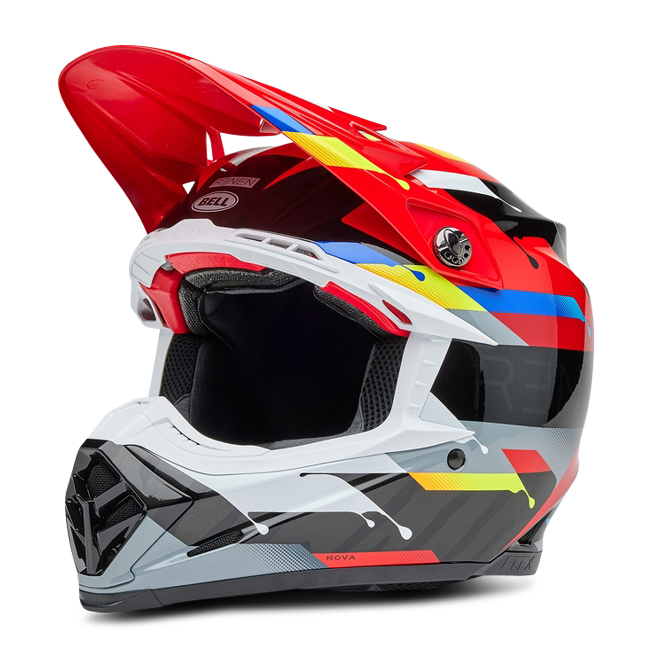Kask Cross Bell Moto-9S Flex Czarny/CzerwonyM