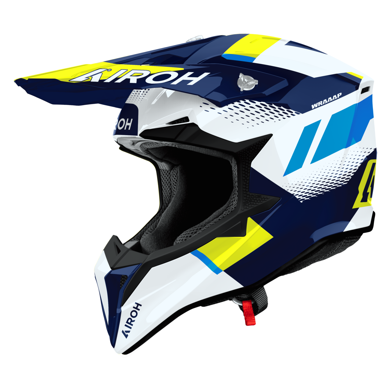 Kask Cross Airoh Wraaap Vision (2026) Żółty/Niebieski PołyskL