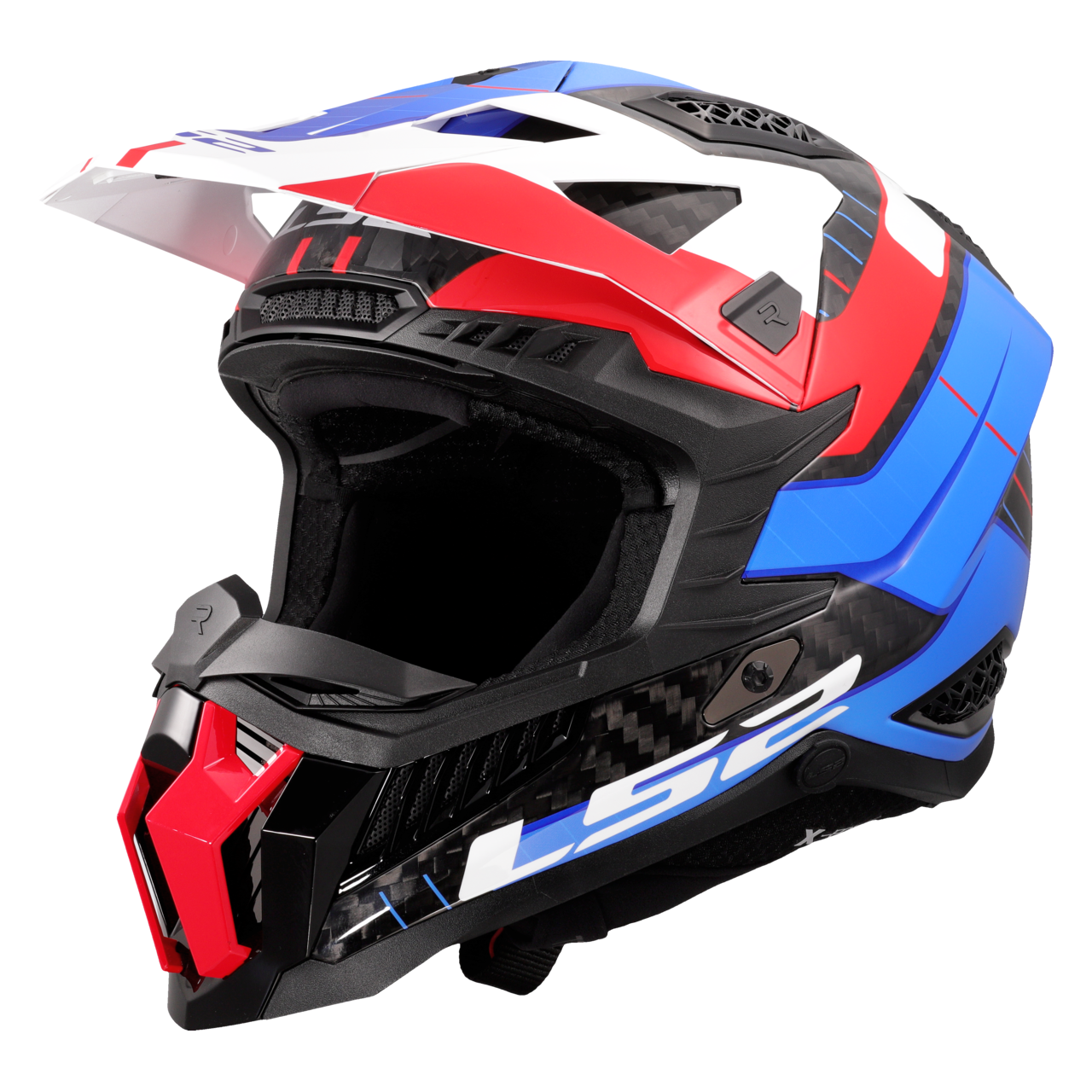 Kask Cross LS2 MX703 X-Force Galuo Biały/Czerwony/Niebieski PołyskM