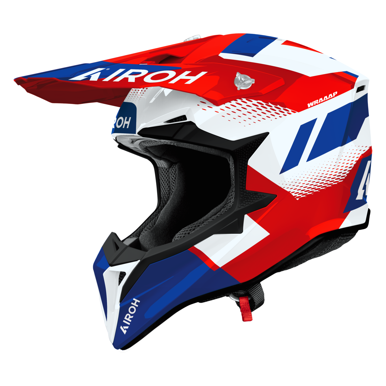 Kask Cross Airoh Wraaap Vision (2026) Czerwony/Niebieski połyskL