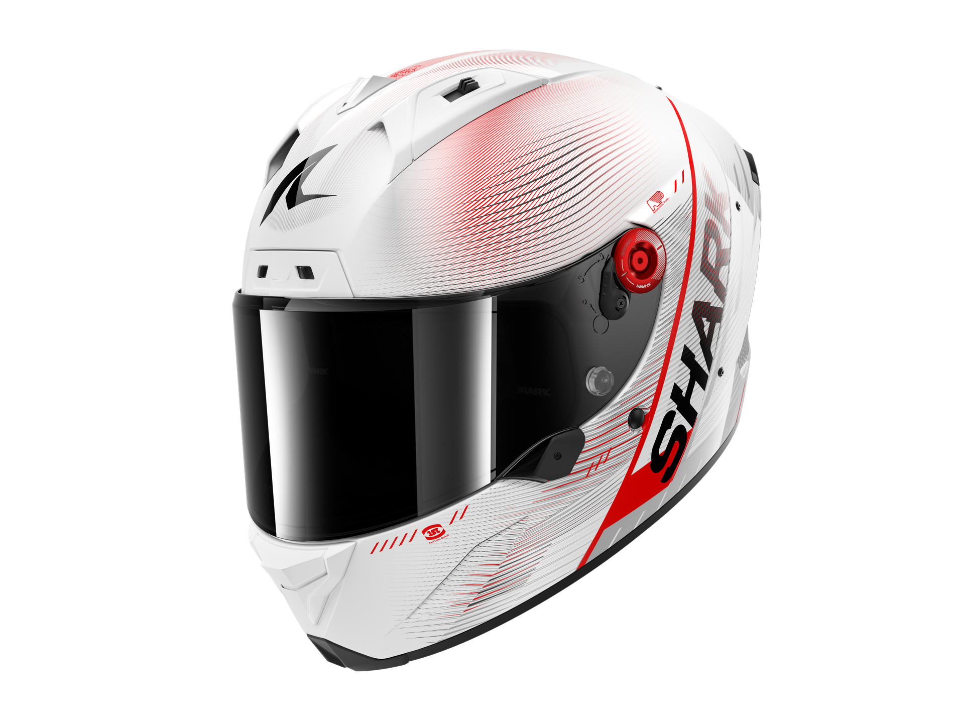 Kask Integralny Shark Aeron Speed-Tech Złamany Biały/CzerwonyM