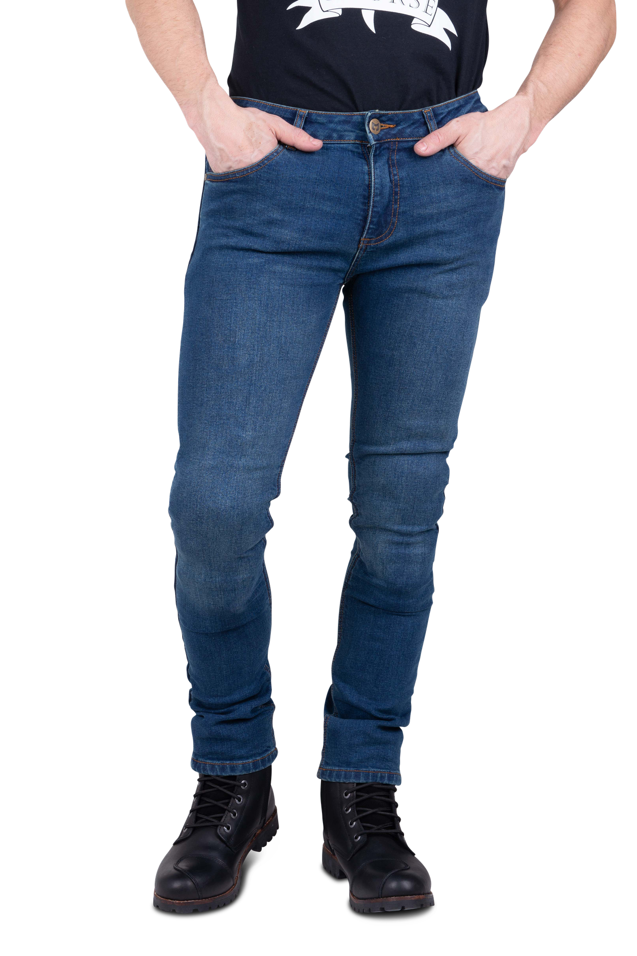 Jeansy Motocyklowe Course Ethan Slim Fit CiemnoniebieskiW34 x L34