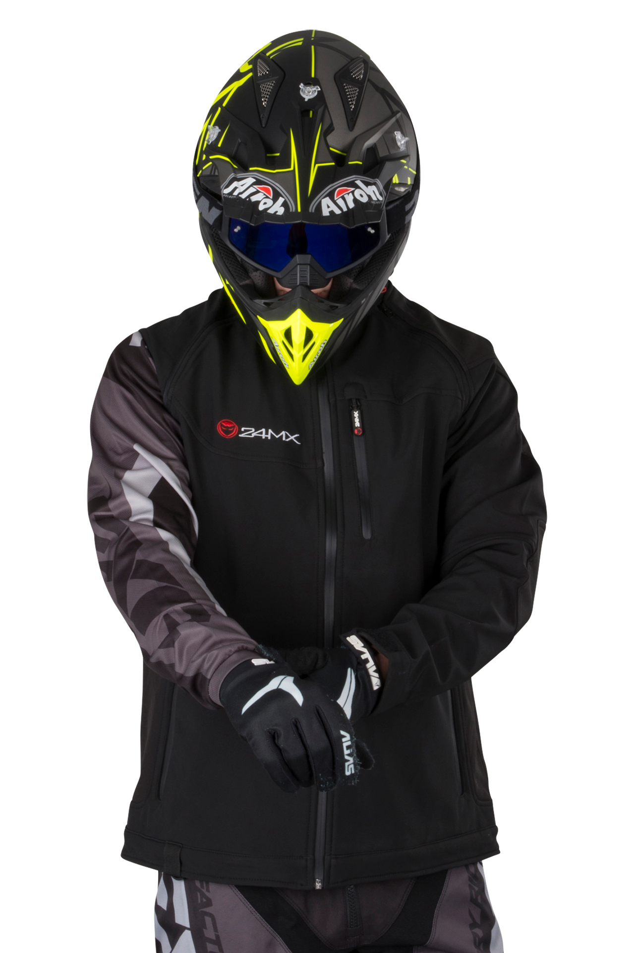 Kurtka z Odpinanymi Rękawami 24MX Team Softshell CzarnyM
