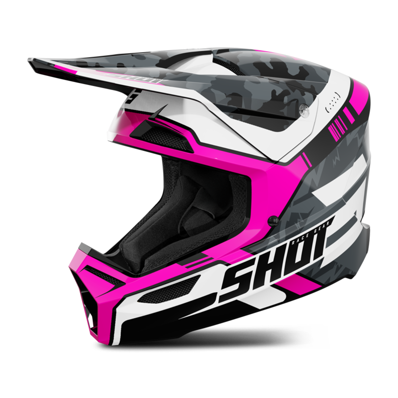 Kask MX Shot Furious Różowy błyszczącyXL
