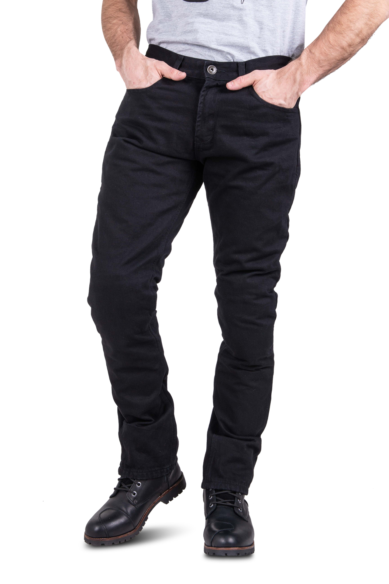 Jeansy Motocyklowe Course Oslo Straight/Regular Wzmocnione Aramidem CzarnyW29 x L34