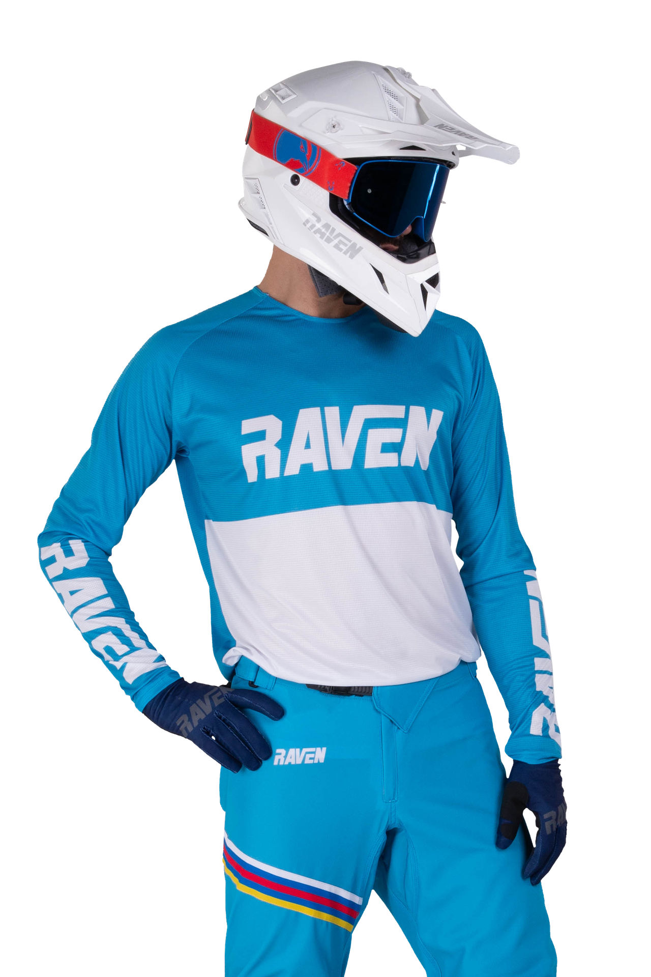 Bluza Cross Raven AIR Niebieski/Złamany BiałyM