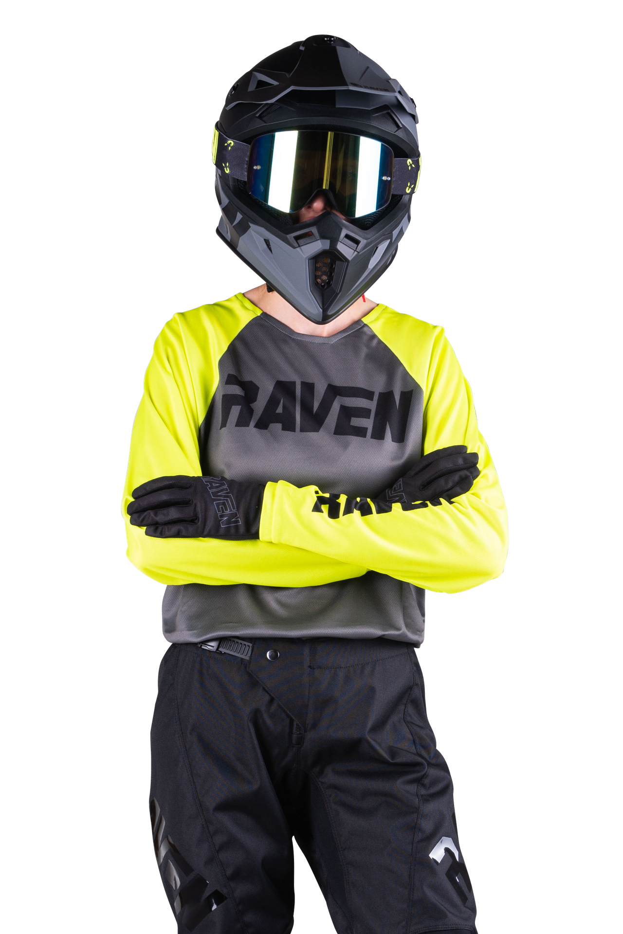 Bluza Cross Dziecięca Raven Rival Hi-Vis/CzarnyXL