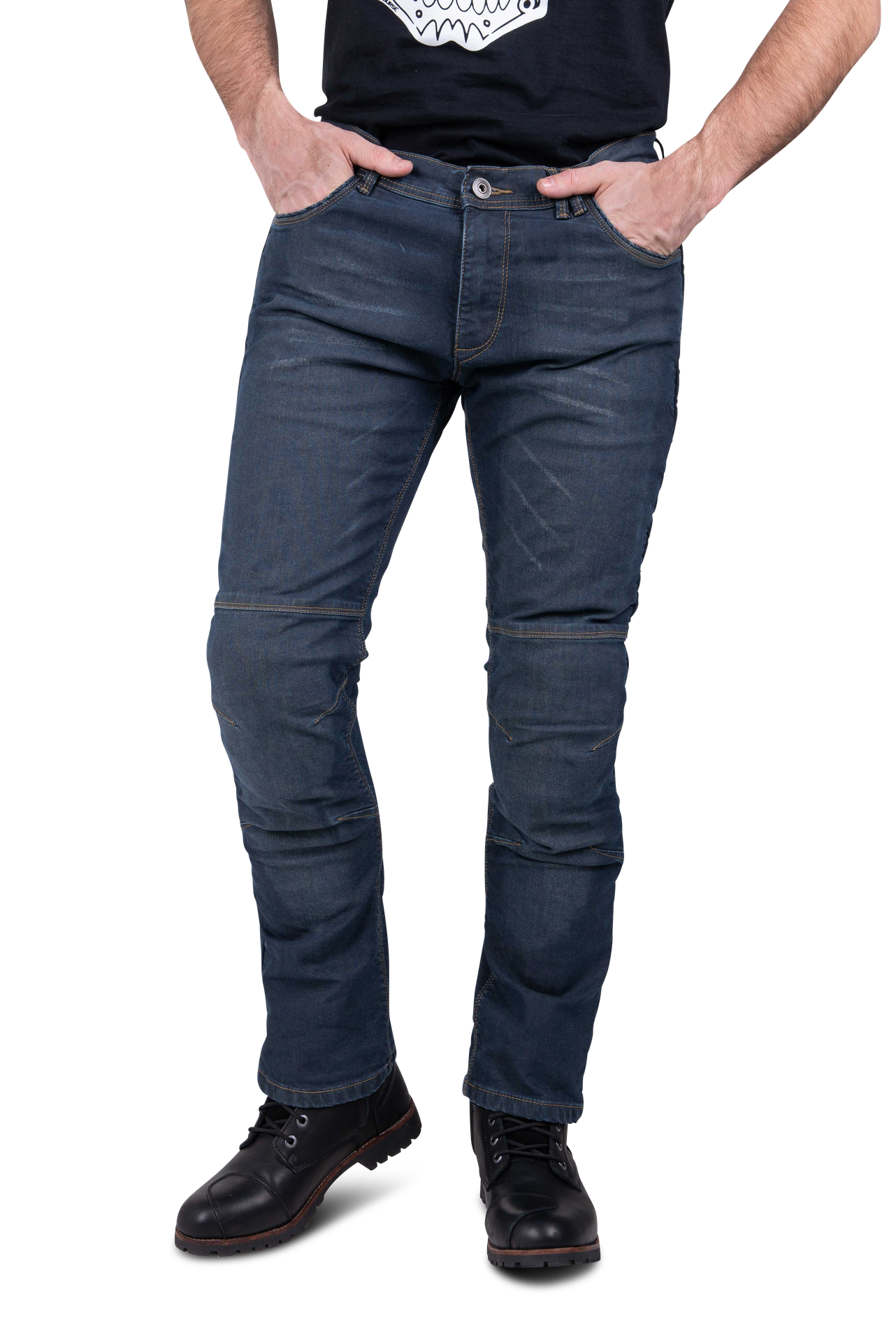 Jeansy Motocyklowe Course Rocker Straight/Regular Wzmocnione Aramidem NiebieskiW34 x L36