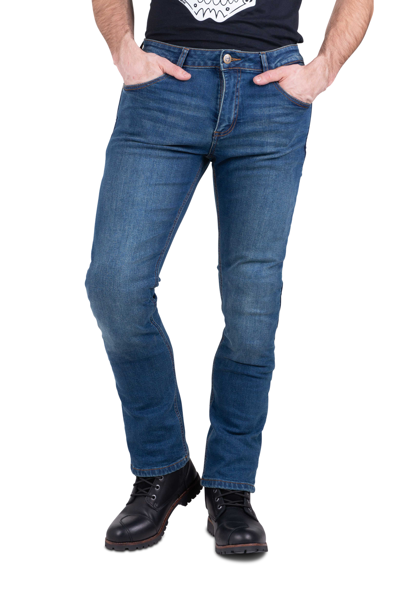 Jeansy Motocyklowe Course Jones Straight/Regular CiemnoniebieskiW32 x L32