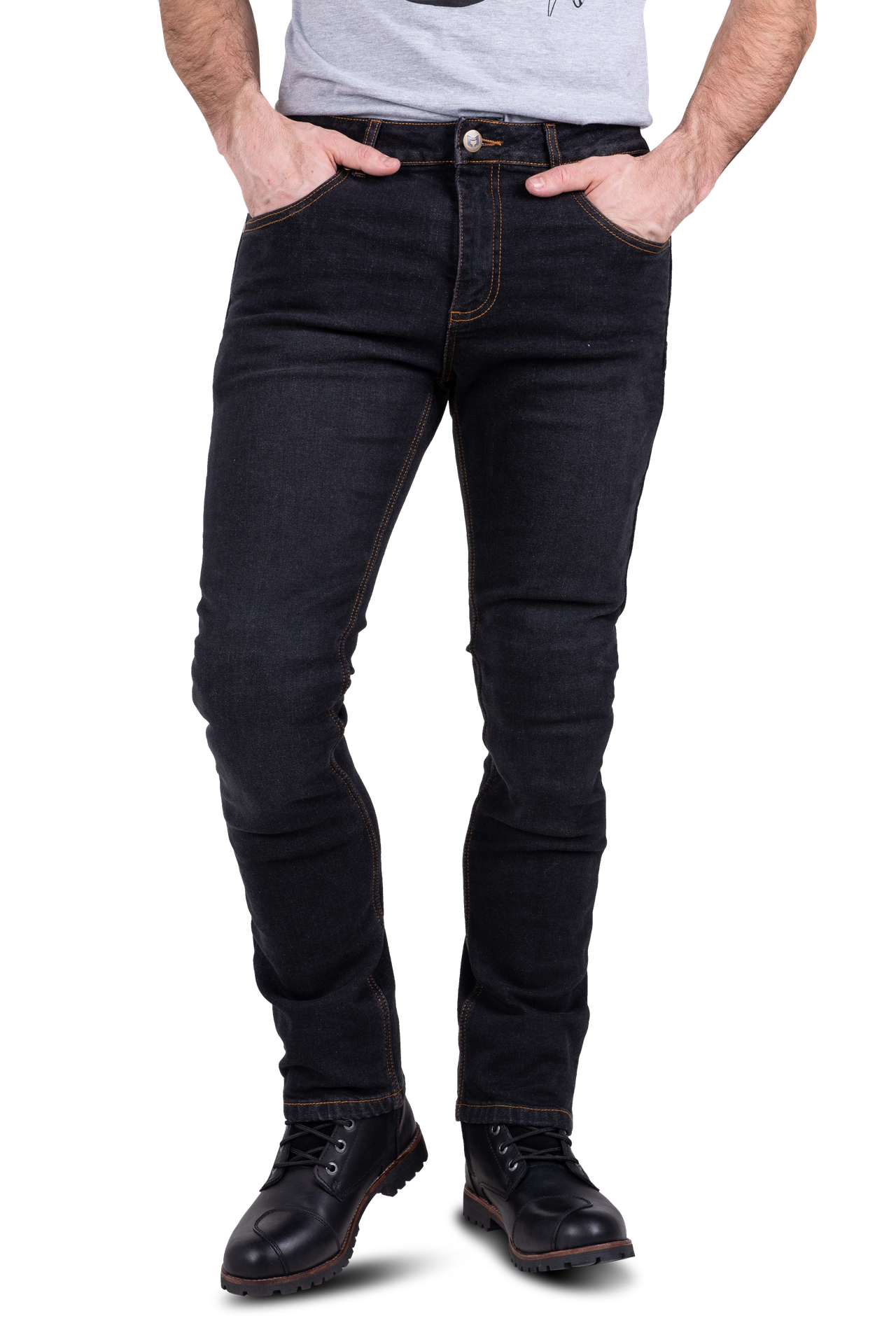 Jeansy Motocyklowe Course Jones Straight/Regular CzarnyW32 x L34