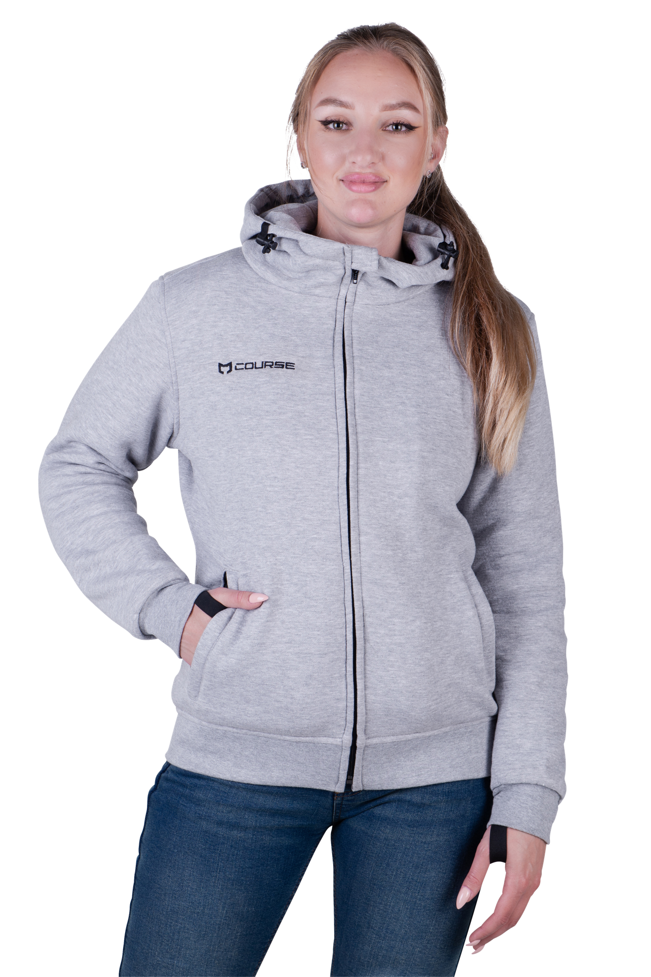 Bluza z Kapturem Course Aramid Damska Szary melanżL