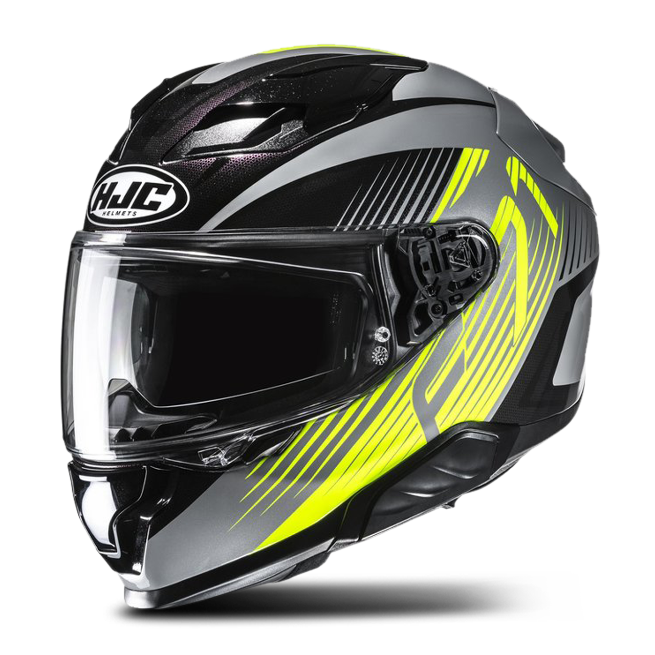 Kask Integralny HJC F71 Catos Czarny/Szary/Fluorescencyjny ŻółtyL