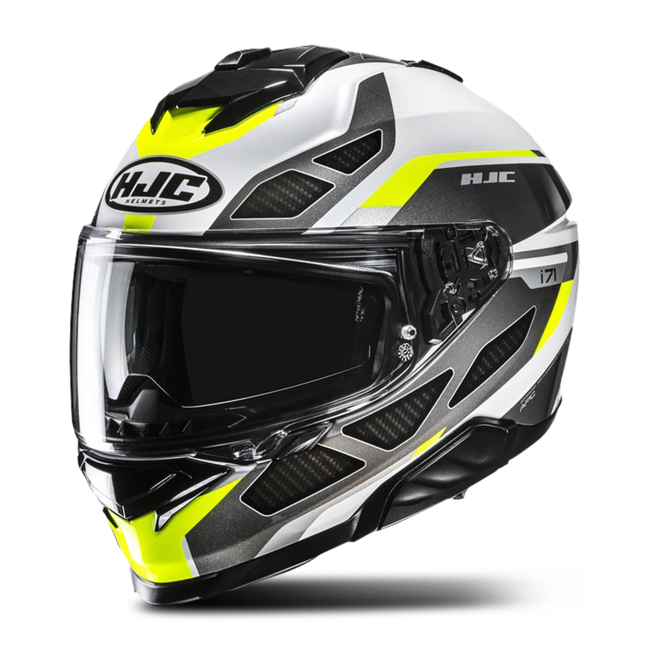 Kask Integralny HJC i71 Zest Szary/Biały/Fluorescencyjny żółtyM