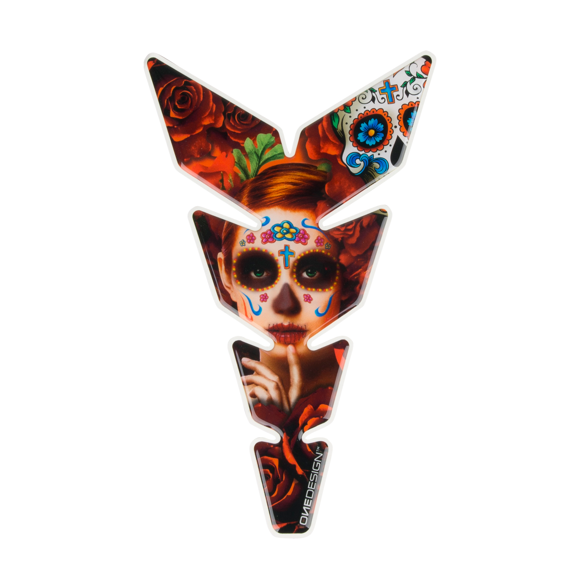 Naklejka na zbiornik Tankpad OneDesign Moon Slim Mexican Tattoo Red Woman