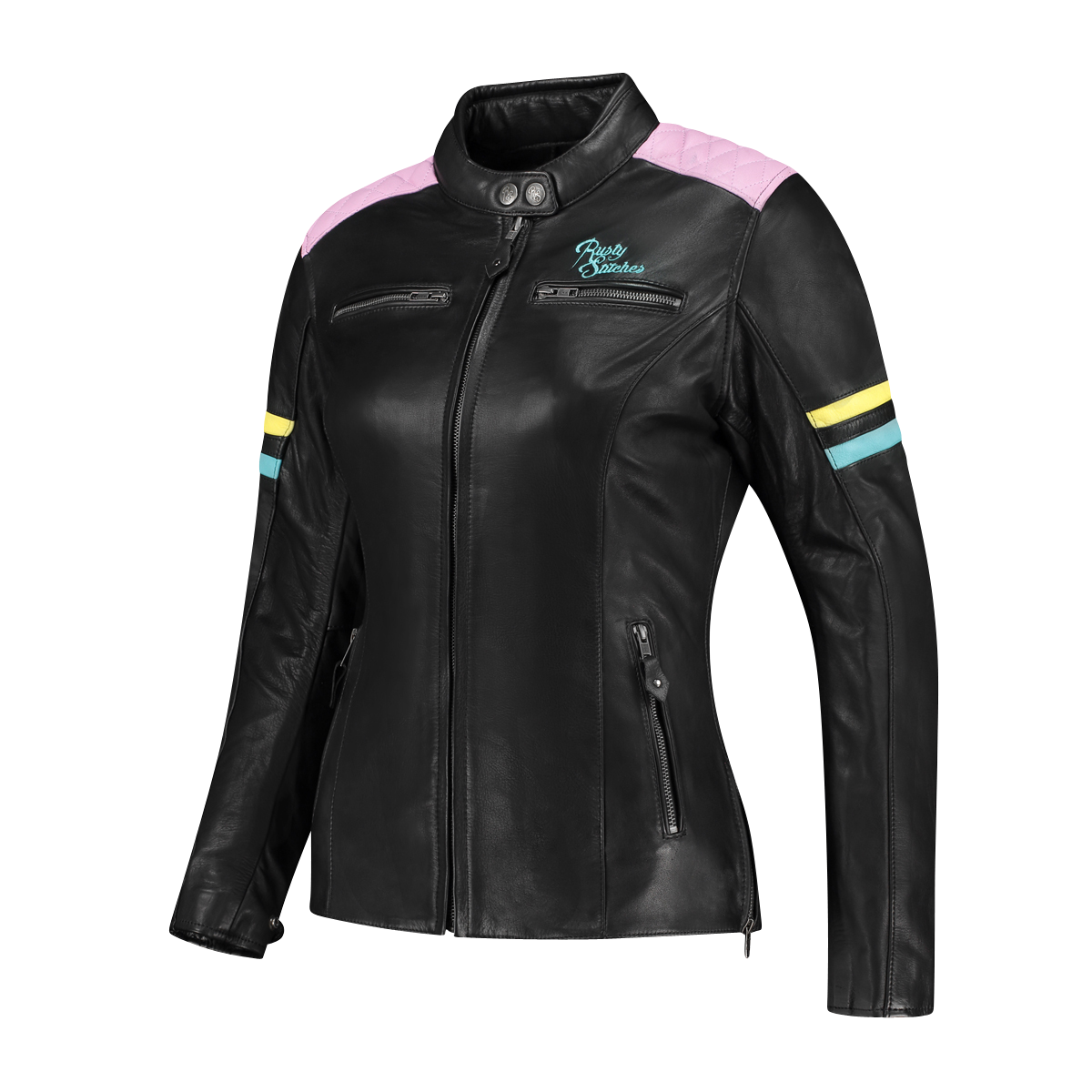 Kurtka Motocyklowa Rusty Stitches Joyce V2 Damska Czarny/Pastelowy44