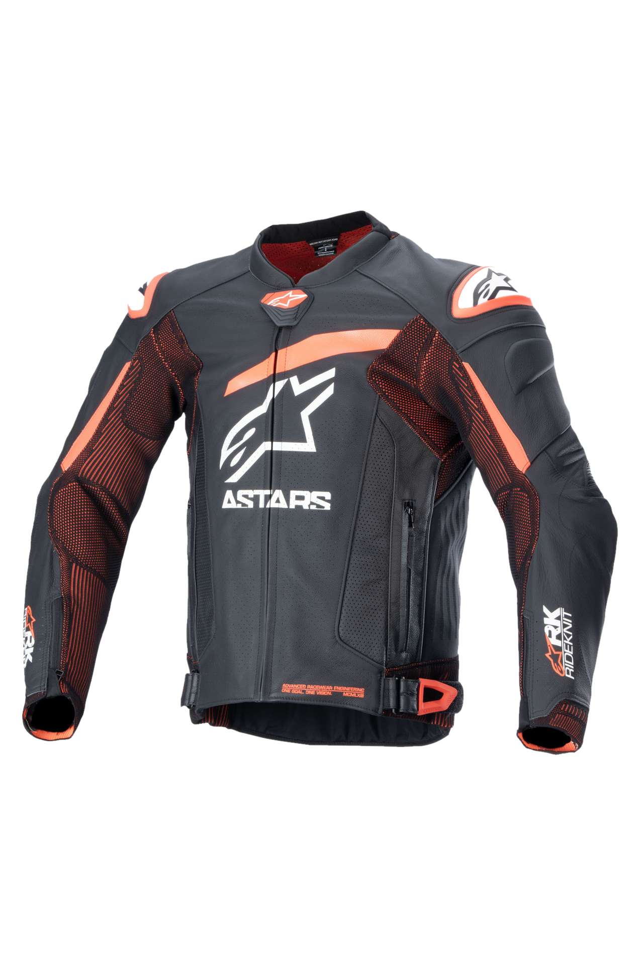 Skórzana Kurtka Motocyklowa Alpinestars GP Plus R V4 Rideknit Czarny/Czerwony/Fluorescencyjny Złamany Biały56
