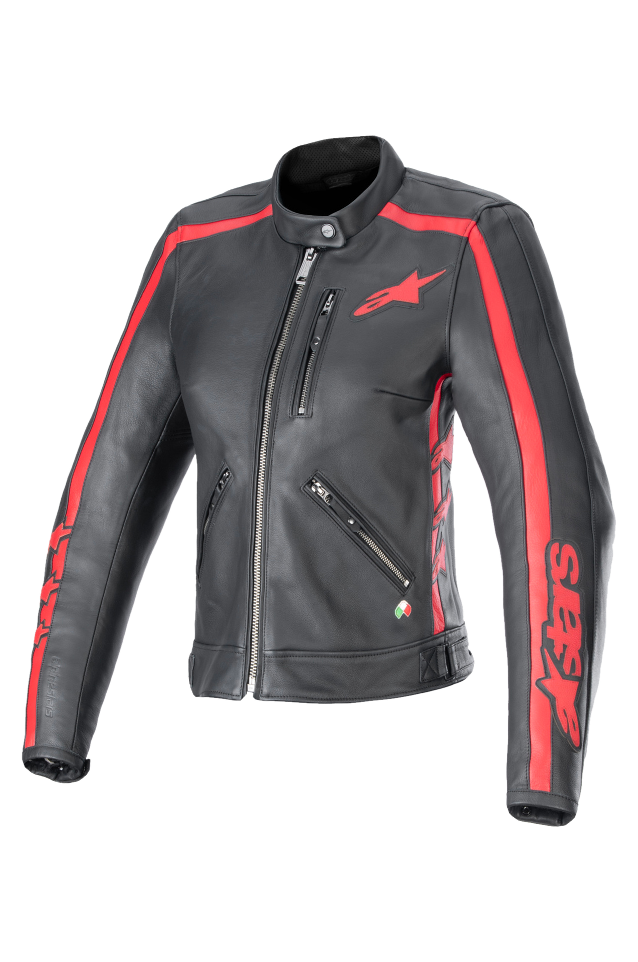 Kurtka Motocyklowa Skórzana Alpinestars Stella Dyno Damska Czarny/Haute RedM