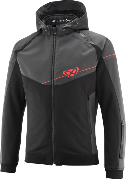 Kurtka Motocyklowa Ixon Section Czarny/Antracytowy/Jasnoczerwony3XL