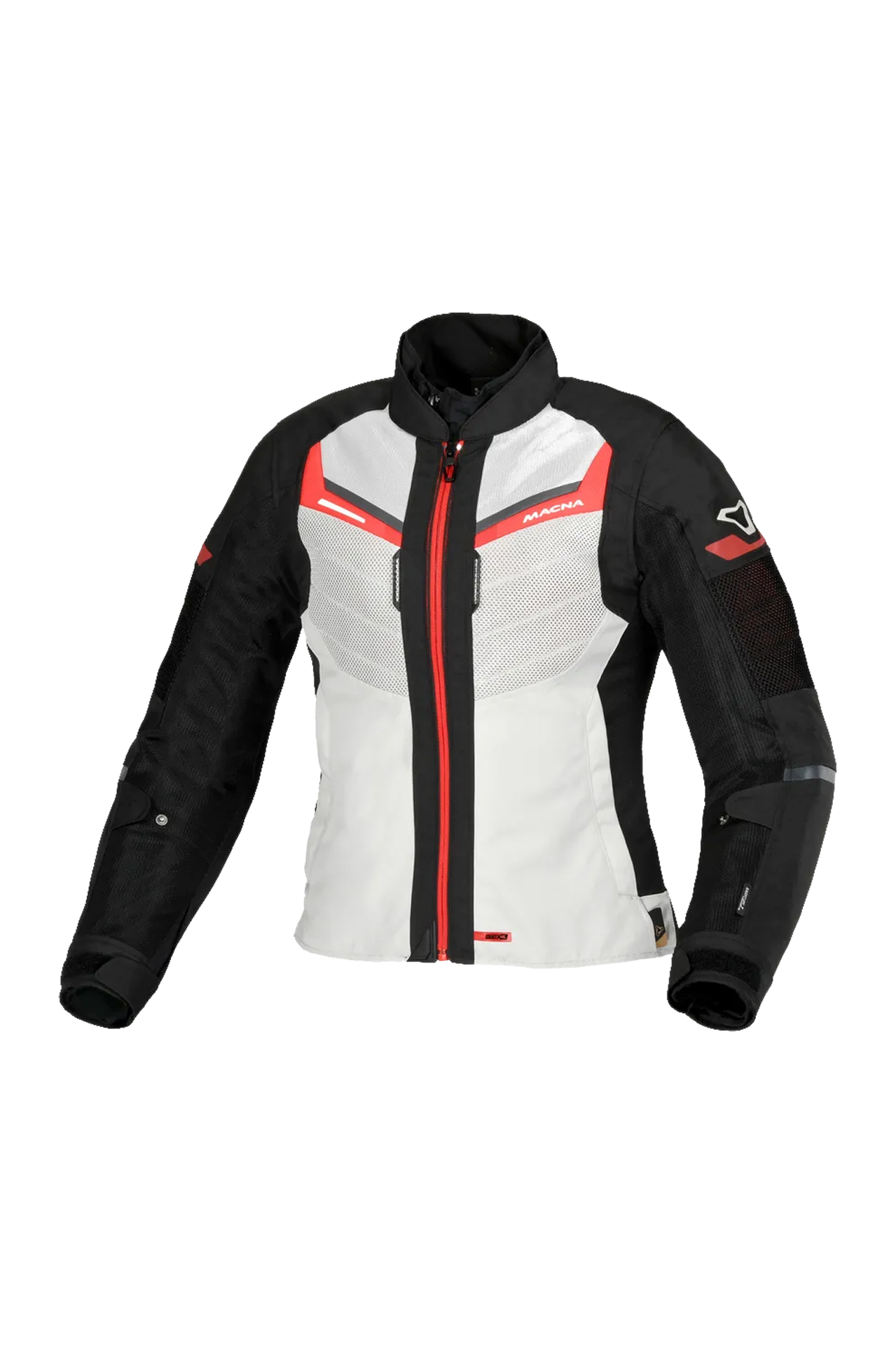 Kurtka Motocyklowa Macna Tondo Damska Jasnoszary/Czarny/CzerwonyL
