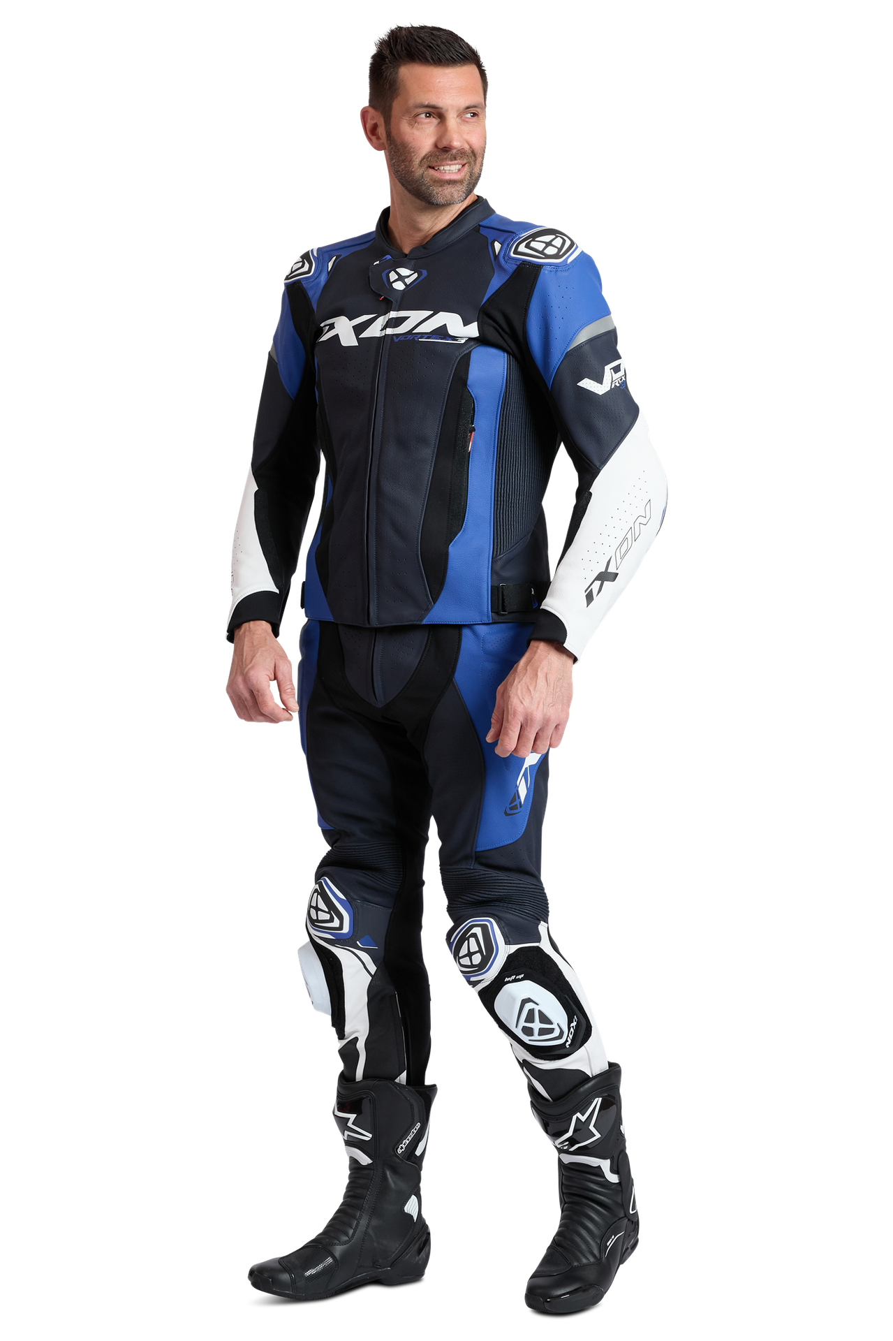 Spodnie Motocyklowe Ixon Vortex 3 PT Niebieski/Złamany BiałyXL