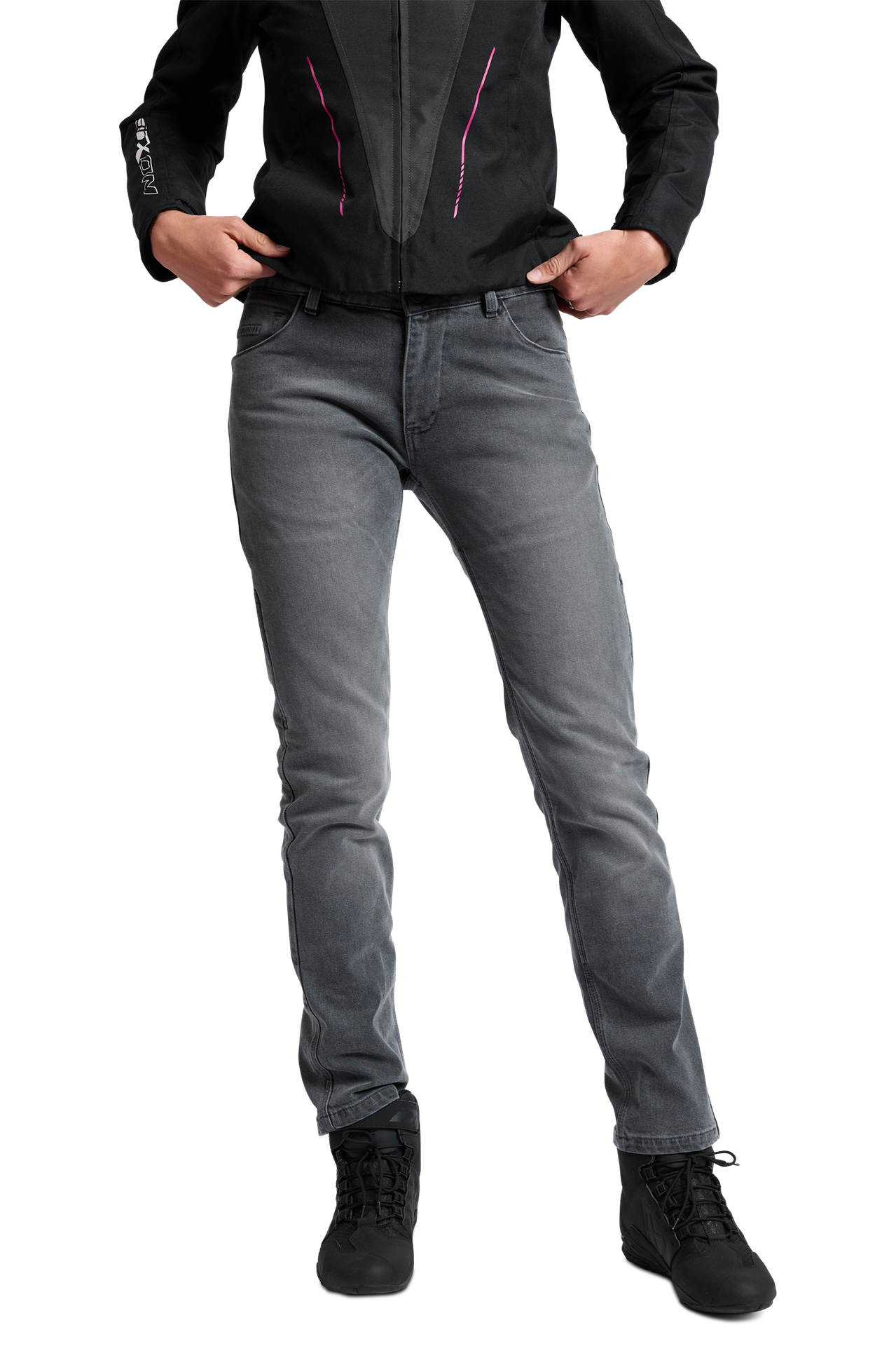 Spodnie Motocyklowe Ixon Billie Efektem Washed Szary34