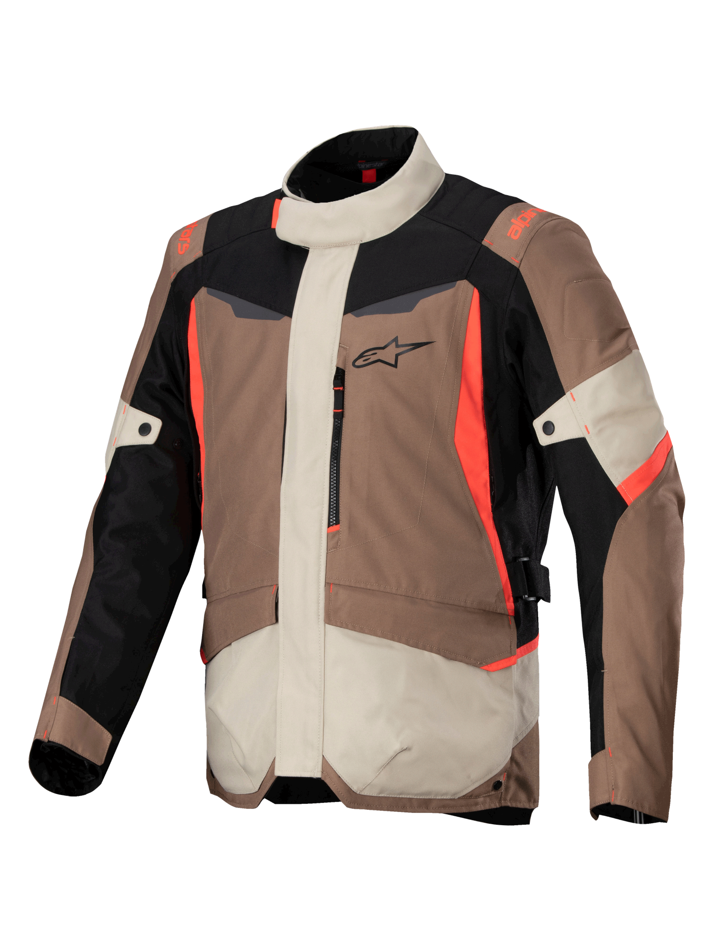 Kurtka Motocyklowa Alpinestars ST-1 Wodoodporna Ciemny khaki/czarny/czerwony fluorescencyjnyXXL