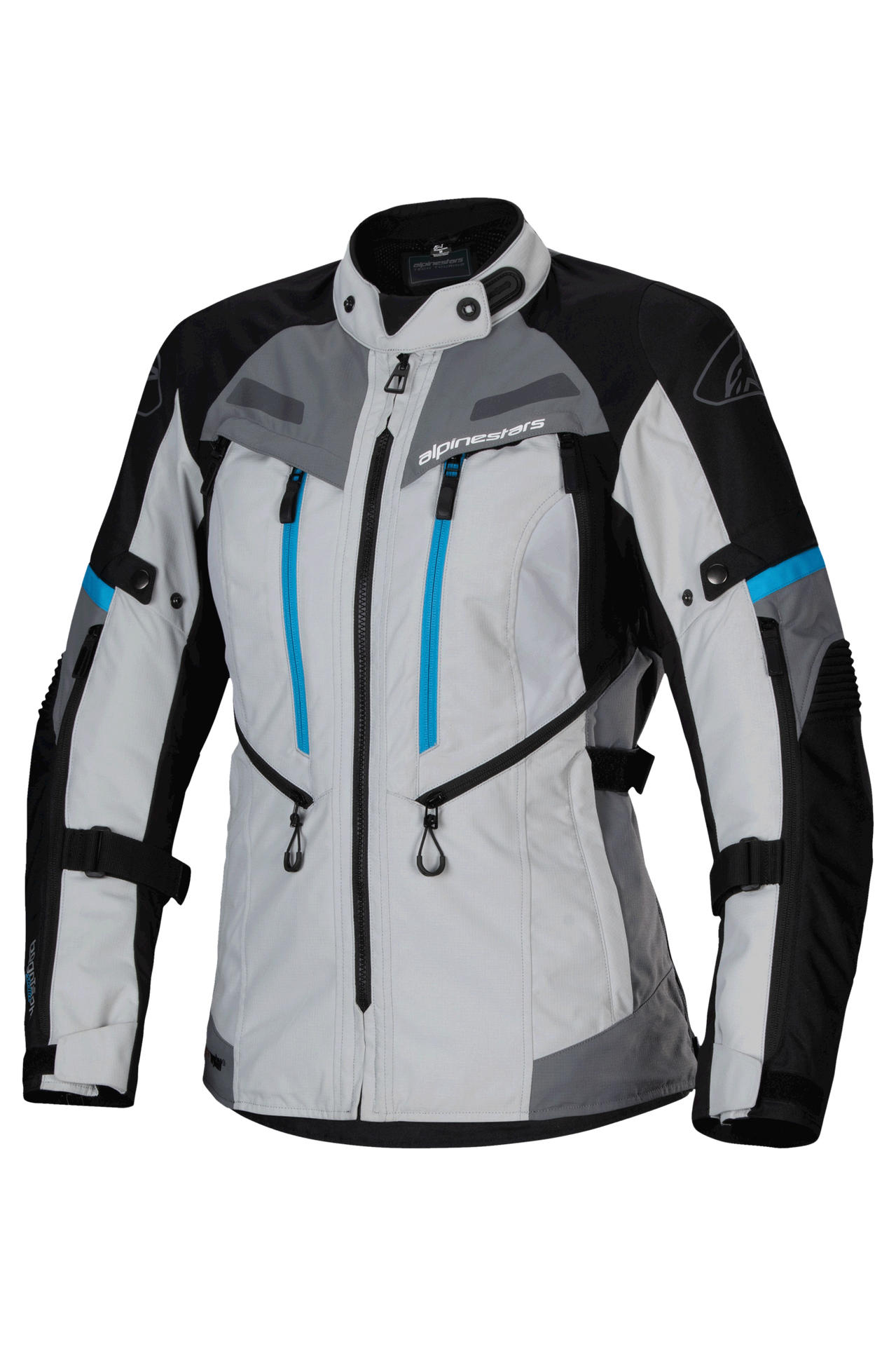 Kurtka Motocyklowa Alpinestars Stella Bogota' Pro Drystar Damska Szary lodowy/Czarny/CyjanXL