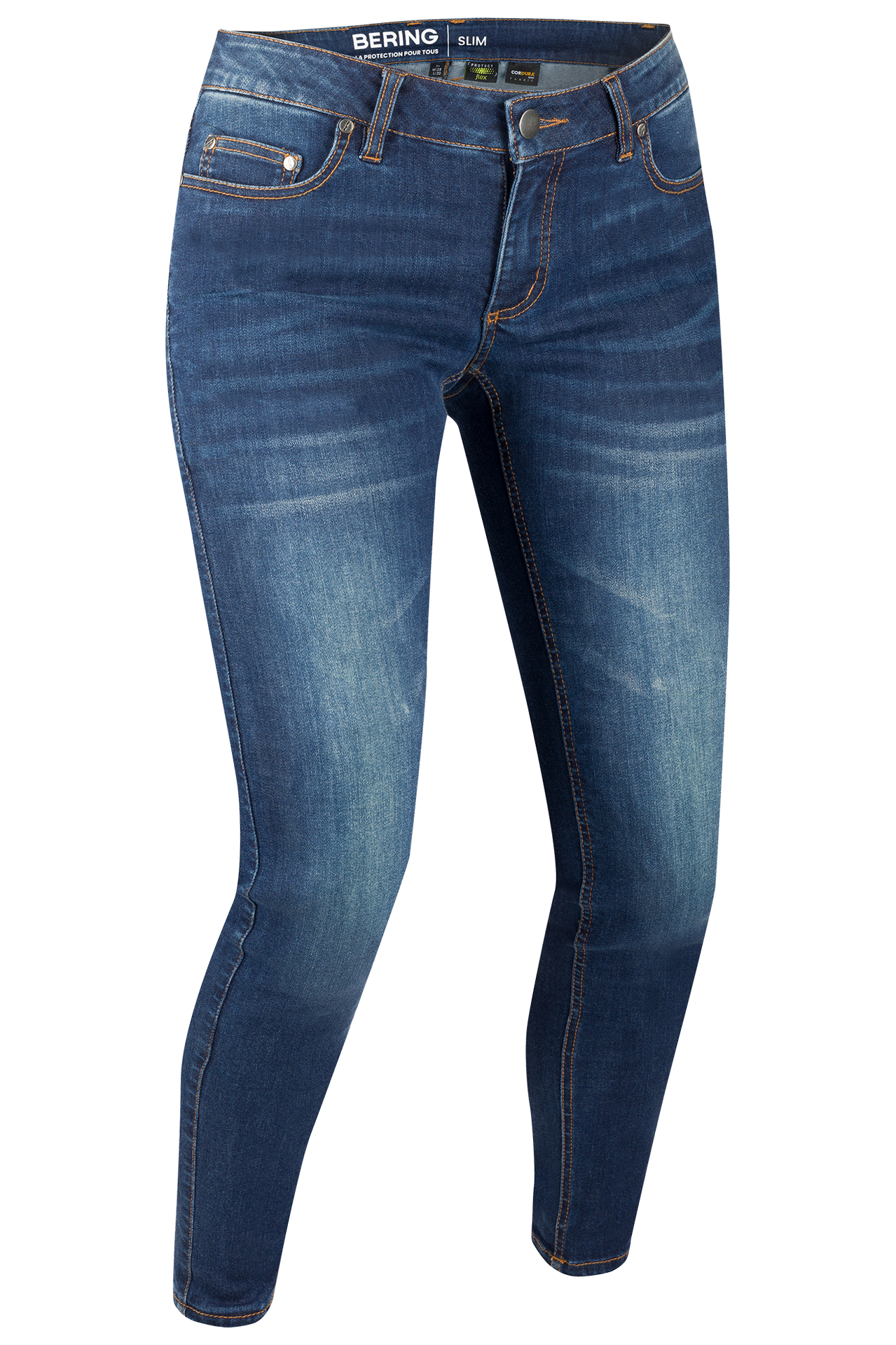 Spodnie Motocyklowe Bering Trust Slim Damskie Niebieski Efekt Sprania3XL