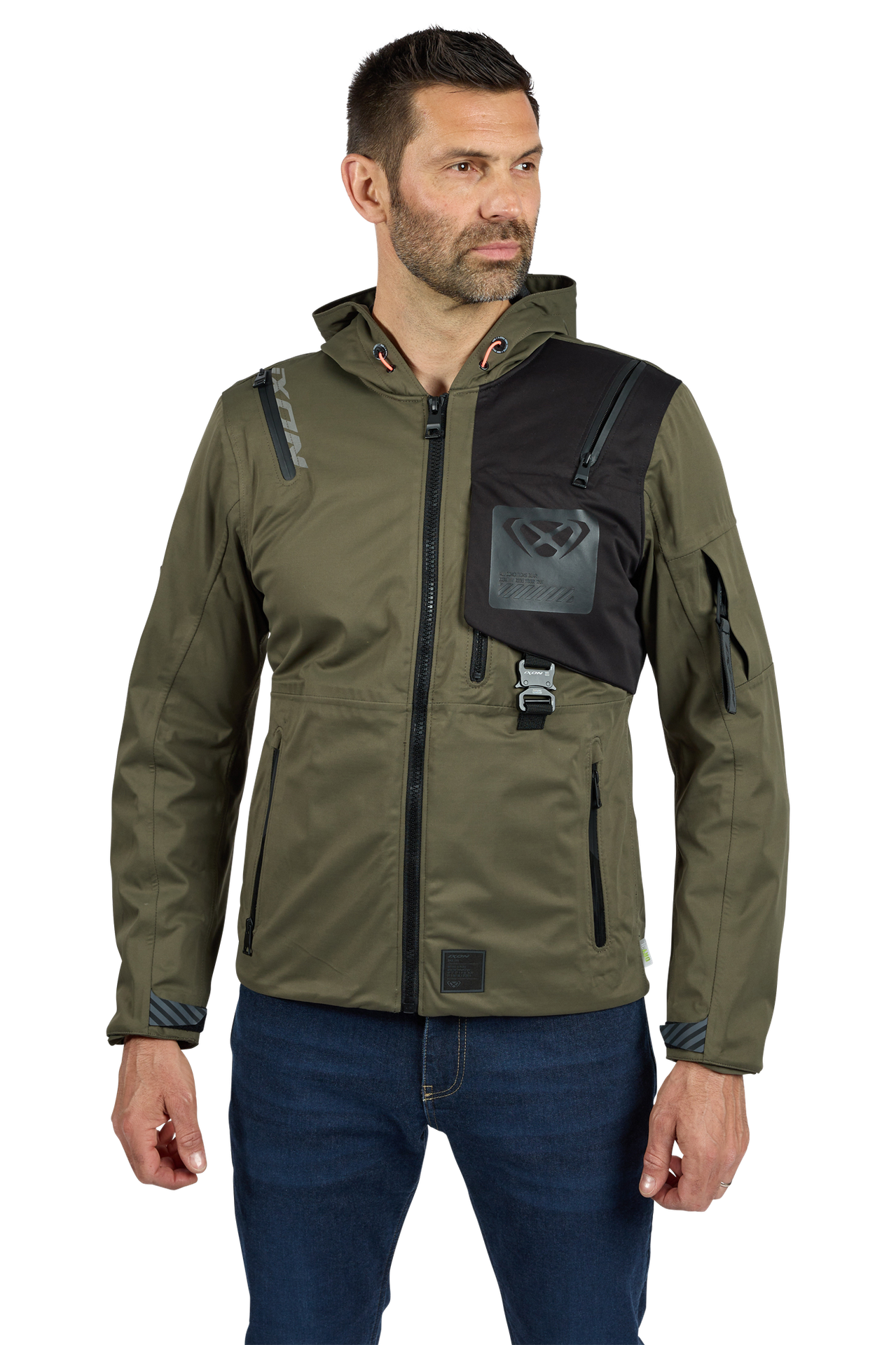 Kurtka Motocyklowa Ixon M-Quarter Khaki/Czarny4XL