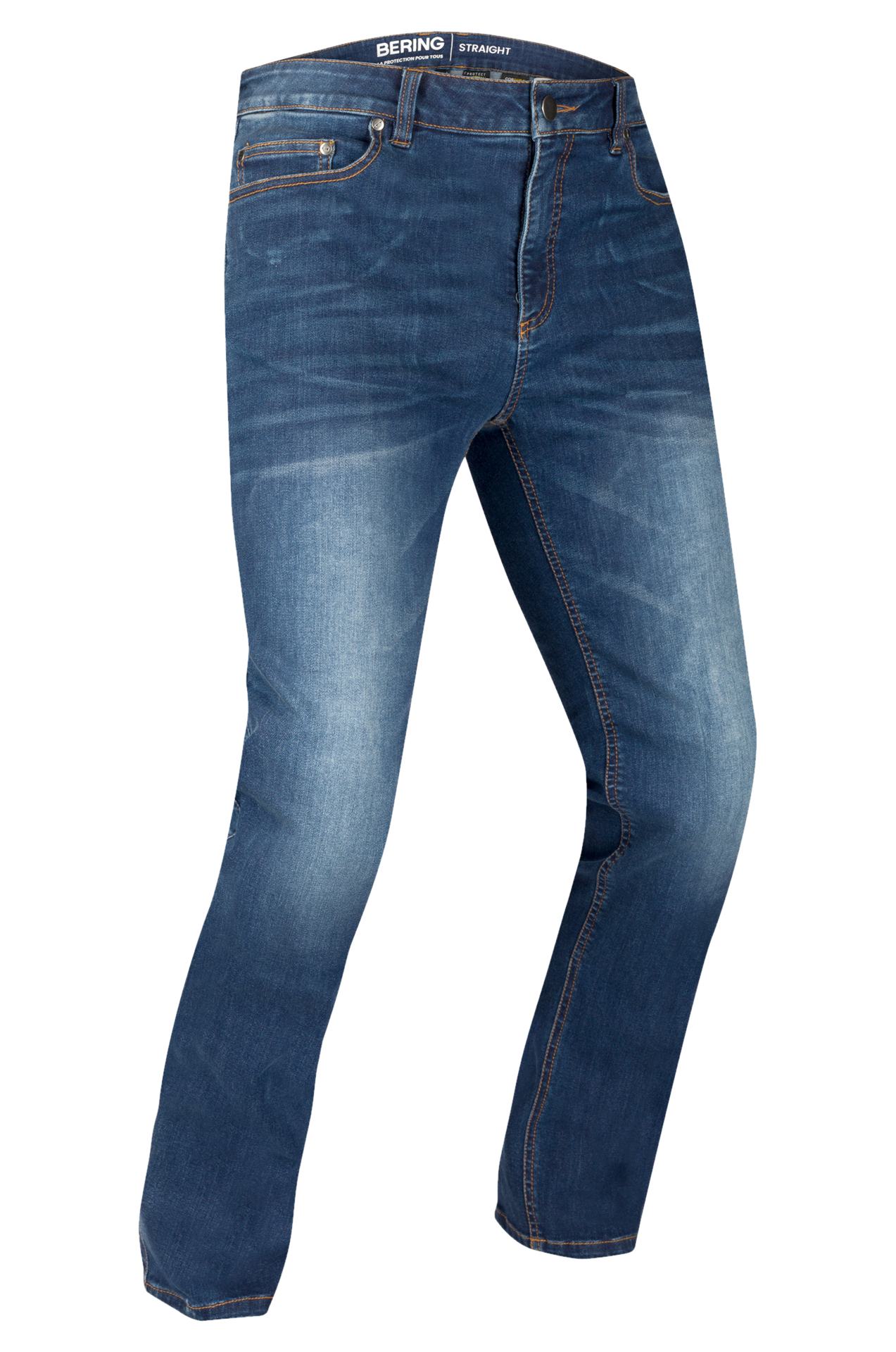 Spodnie Motocyklowe Bering Trust Straight Niebieski Efekt Sprania4XL