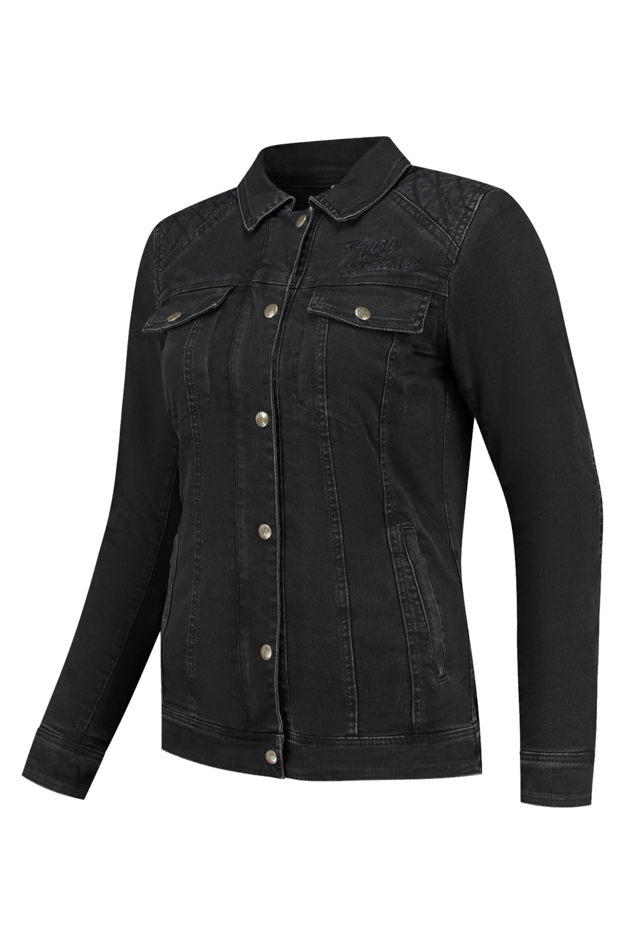 Kurtka Motocyklowa Rusty Stitches Dolly Damska Woskowana Czarny woskowany42